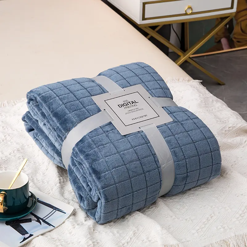 Wool Throw Blanket Keep Warm Winter Bed Blankets Double Sided Queen Duvet Cover Camping Double Bed Cover Bedspread