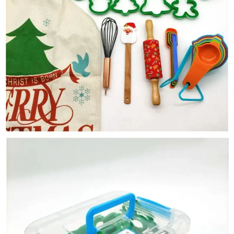 Children's Baking 7-piece Set Christmas Themed Biscuit Cake Mold Rolling Pin Cute Baking Props for Children Baking Mold