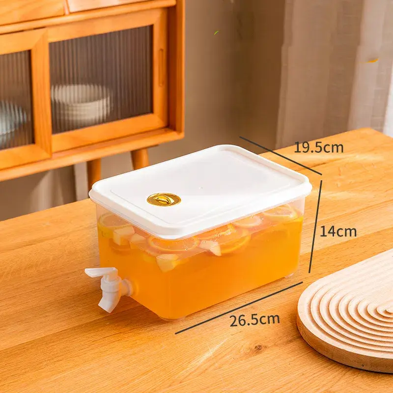 Cold Water Jug Large Capacity Cold Kettle with Faucet Beverage Dispenser Refrigerator Water Container For Summer Party