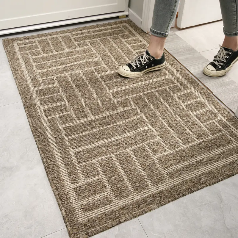 Entrance Door Mat Modern and Simple Carpet Polypropylene Wear-resistant Carpet Absorbent and Non Slip Machine Washable