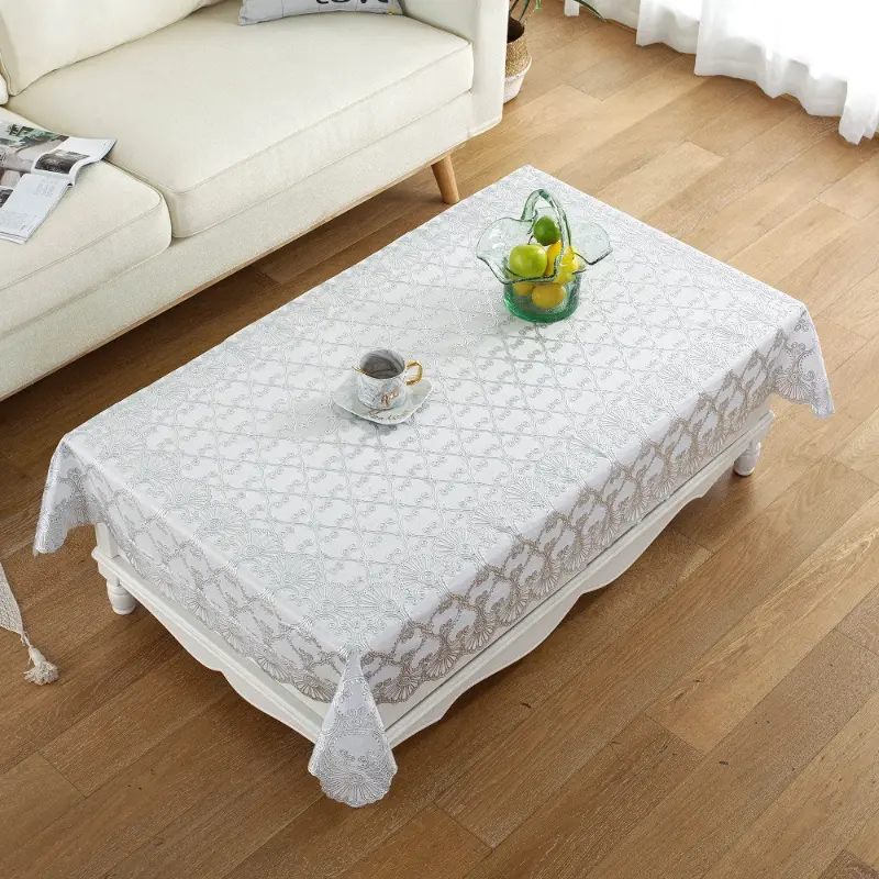 Table Linen Waterproof Oil-proof Tablecloth Non-washing Tea Table Cloth Hot Gold PVC Household Table Cloth Accessories