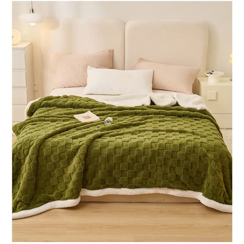 Water Cube Fleece Blanket Lamb Fleece High Weight Multifunctional Blanket Milk Fleece Beibei Fleece Sofa Cover Blanket