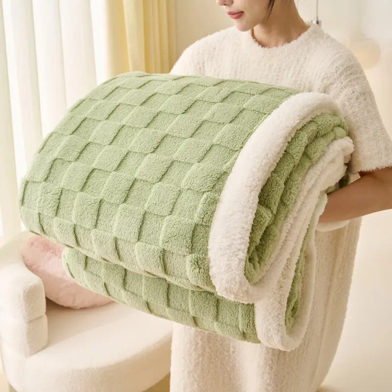 Water Cube Fleece Blanket Lamb Fleece High Weight Multifunctional Blanket Milk Fleece Beibei Fleece Sofa Cover Blanket