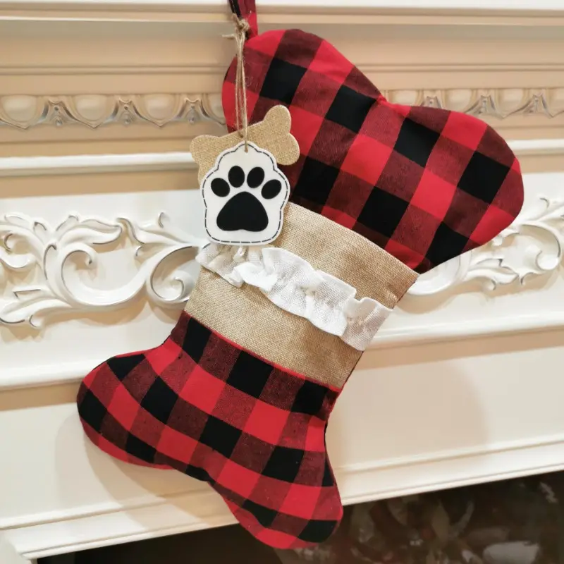Christmas Stocking Fish Design Christmas Stockings Bone/Fish Shaped Xmas Socks Gift Bag New Year Decor Stockings