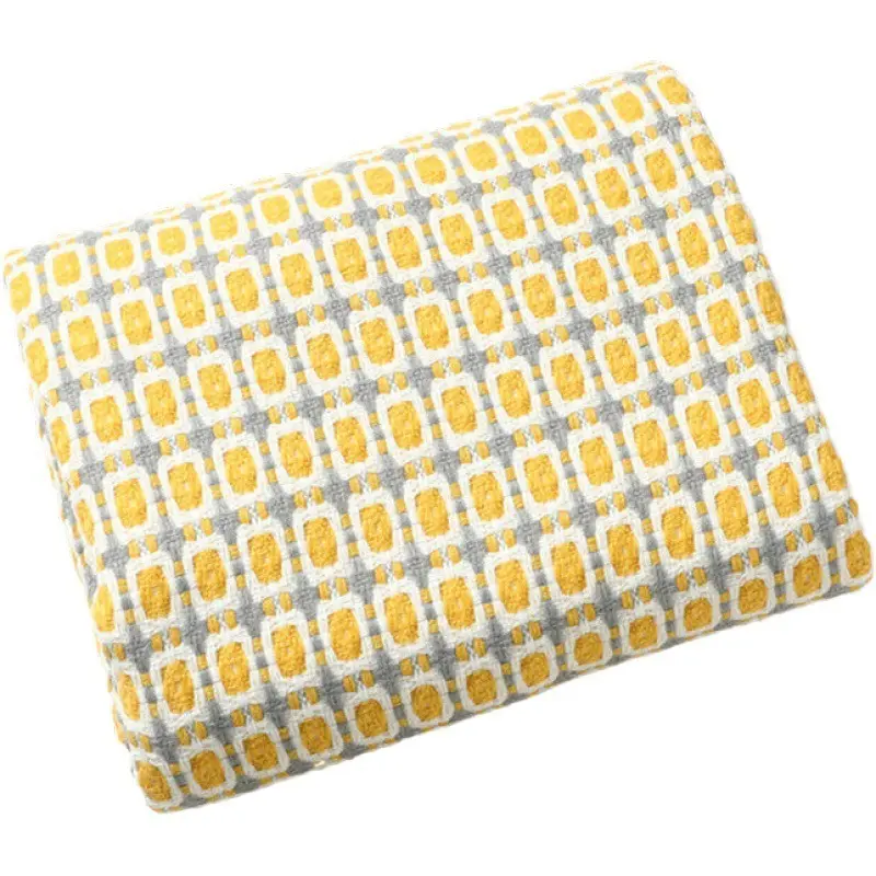 Nordic Knitted Blanket Travel Blanket Plaid Bed Khaki Sofa Throw Rug with Tassels Vintage Thin Summer Air Condition Blankets