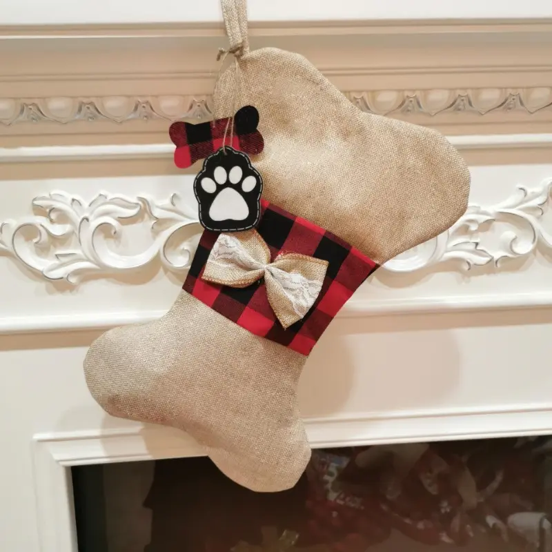 Christmas Stocking Fish Design Christmas Stockings Bone/Fish Shaped Xmas Socks Gift Bag New Year Decor Stockings