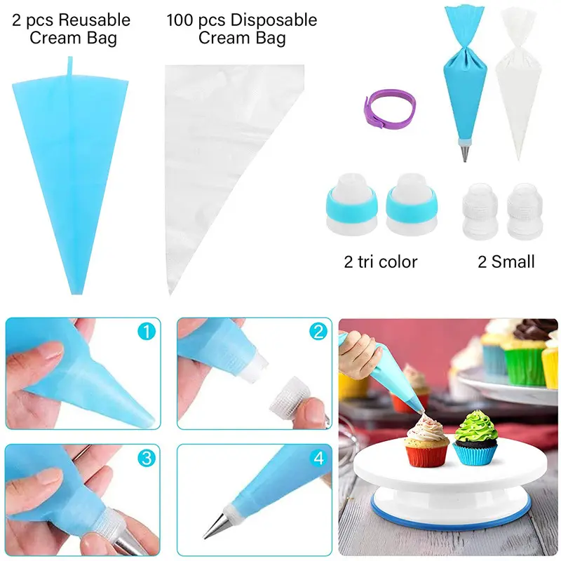 420pcs Beginners Ultimate Complete Cake Decorating Supplies Kit - Perfect for DIY Cake Design. Includes Cake Turntable, Pastr.