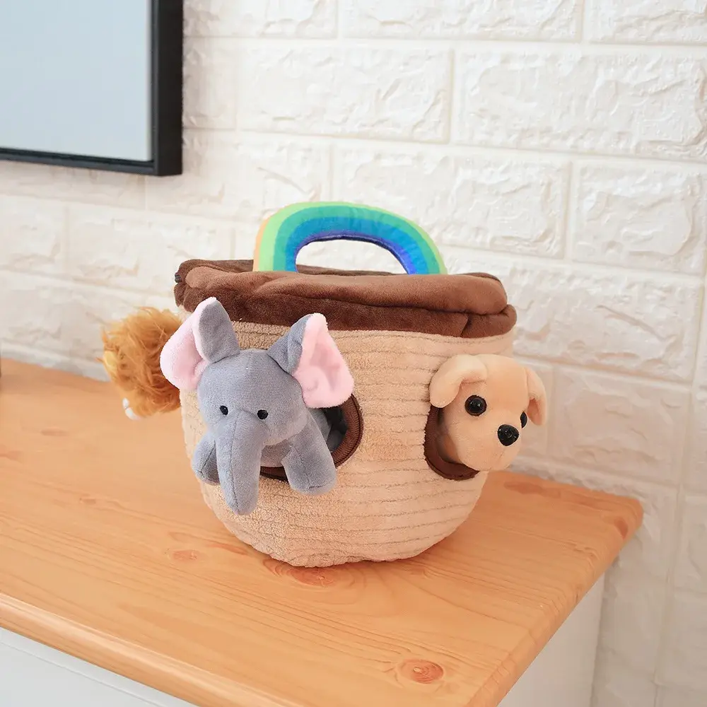 Sofa Cushion Noah's Ark Play House Plush Animals Sound Toys With Carrier Animal Stuffed Toy Kids Education Soft Plush Toy