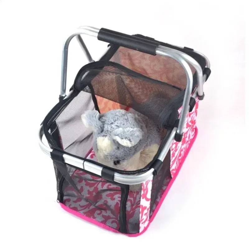 Dog Bag for Small Dogs Foldable Portable Outdoor Pet Dog Carrier Hand Basket Carrying Bag Breathable Safety Dog Cat Mesh Cage