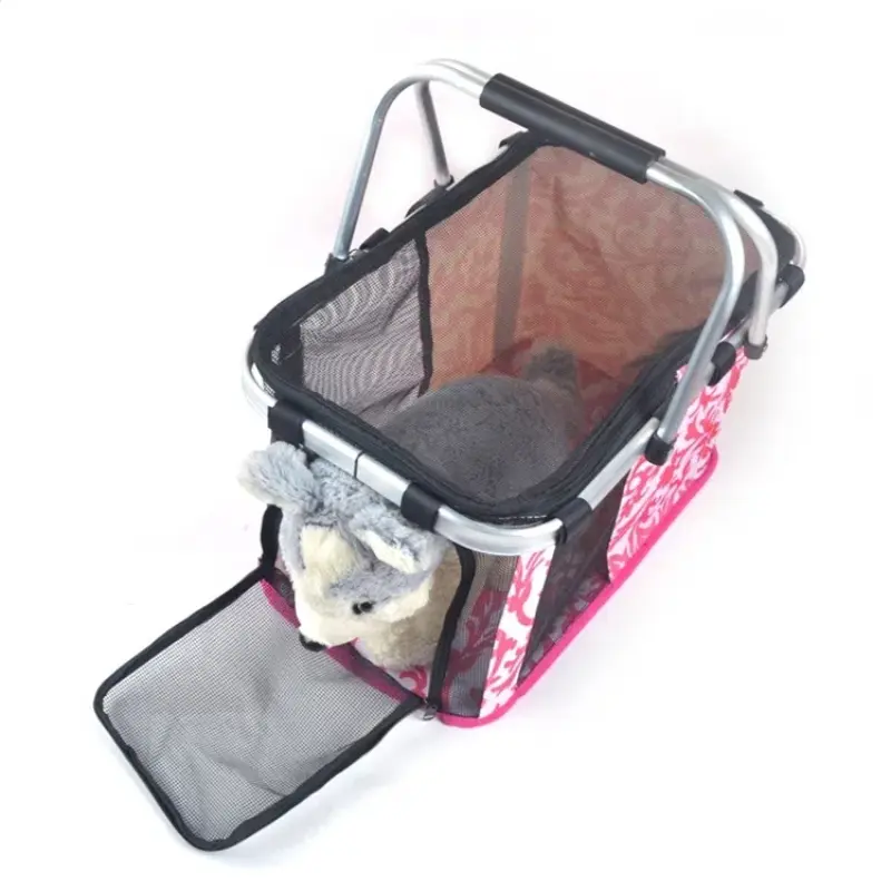Dog Bag for Small Dogs Foldable Portable Outdoor Pet Dog Carrier Hand Basket Carrying Bag Breathable Safety Dog Cat Mesh Cage