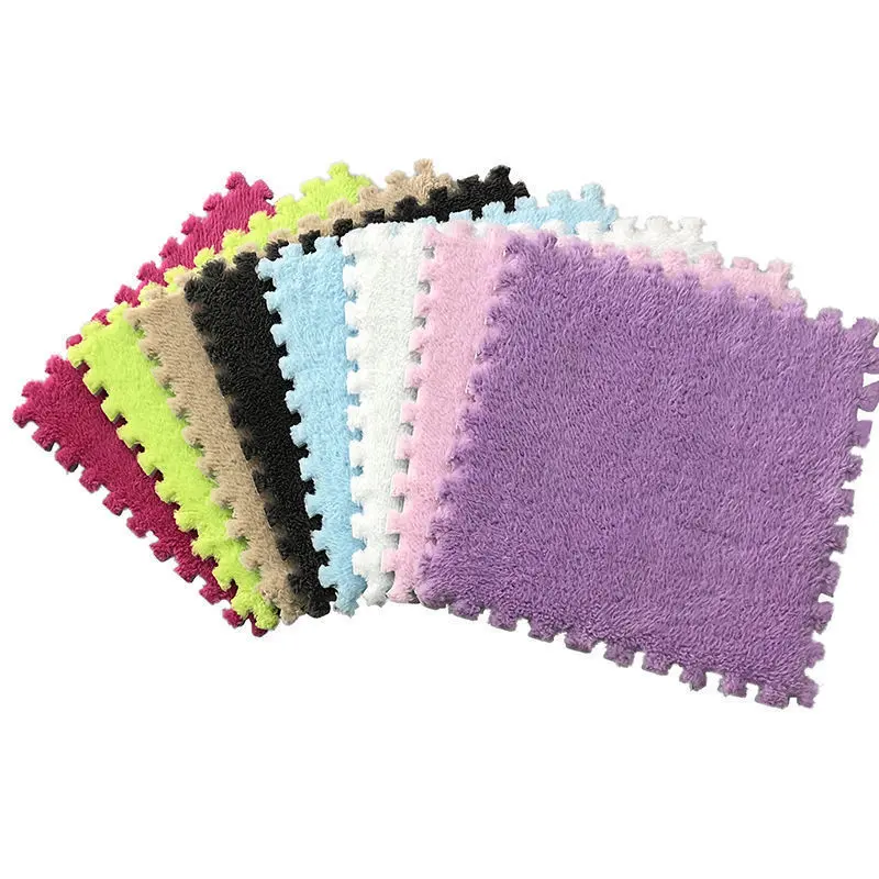 12pcs Bedroom Bedside Patchwork Carpets Soft Plush Rugs High Quality Window Cushion Foam Cushion Children's Floor Mat