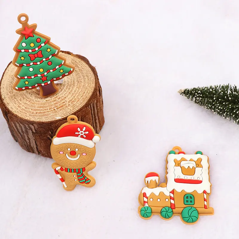 12pcs Gingerbread Man Ornaments Xmas Tree Hanging Pendant 2024 Merry Christmas Decorations for Home 2025 New Year Gift