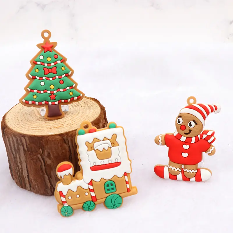 12pcs Gingerbread Man Ornaments Xmas Tree Hanging Pendant 2024 Merry Christmas Decorations for Home 2025 New Year Gift