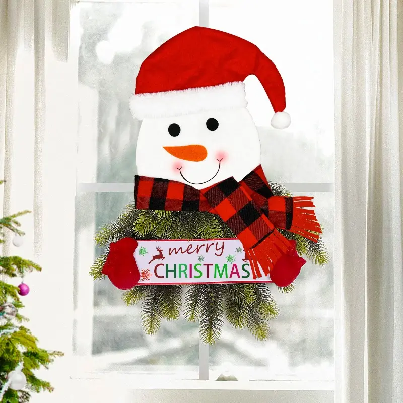 Christmas Decorations Christmas Pendants Home Decor with Lights Elderly People Snowmen Christmas Wreaths Pendants