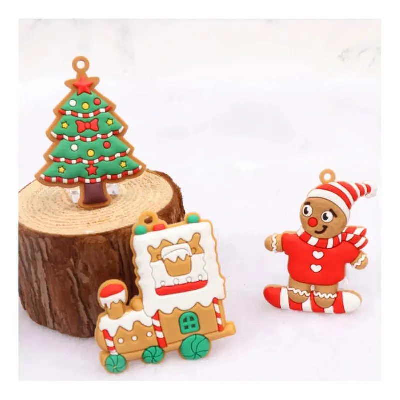 12pcs Gingerbread Man Ornaments Xmas Tree Hanging Pendant 2024 Merry Christmas Decorations for Home 2025 New Year Gift