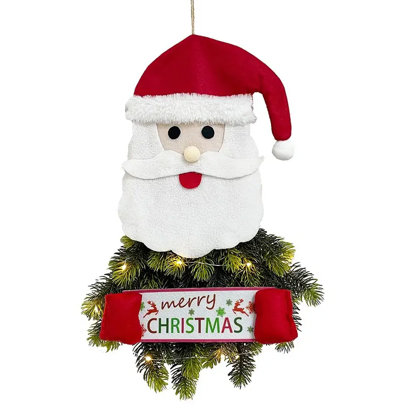 Christmas Decorations Christmas Pendants Home Decor with Lights Elderly People Snowmen Christmas Wreaths Pendants
