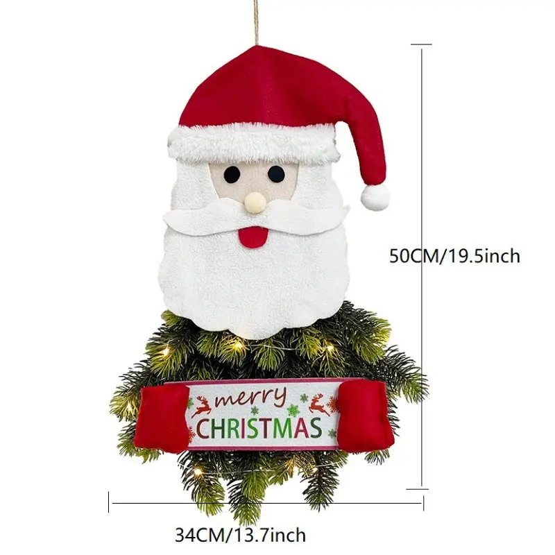 Christmas Decorations Christmas Pendants Home Decor with Lights Elderly People Snowmen Christmas Wreaths Pendants