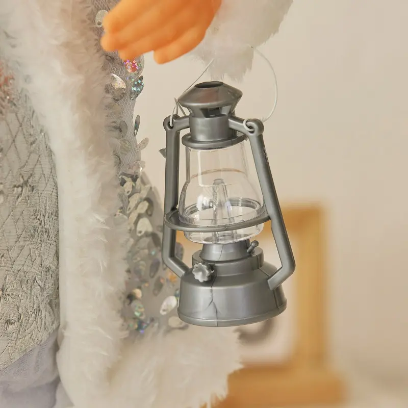 New Silver Glitter Santa Claus Standing Doll Home Children's Christmas Gift Display Window Decoration Supplies