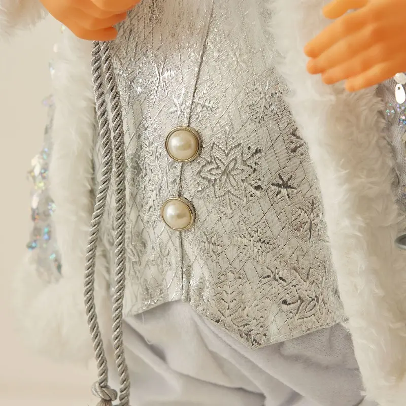 New Silver Glitter Santa Claus Standing Doll Home Children's Christmas Gift Display Window Decoration Supplies