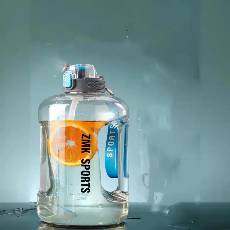 Large-Capacity Sports Water Bottle with Straw Belly Cup Ton Ton Bucket Students Portable Plastic Space Cup Fitness Gym Kettle