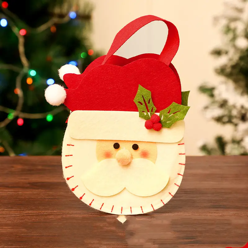 2024 4PCS Santa Claus Bear Elk Cartoon Sack Candy Storage Bag Exquisite Christmas Decoration Children'S Creative Christmas Gifts