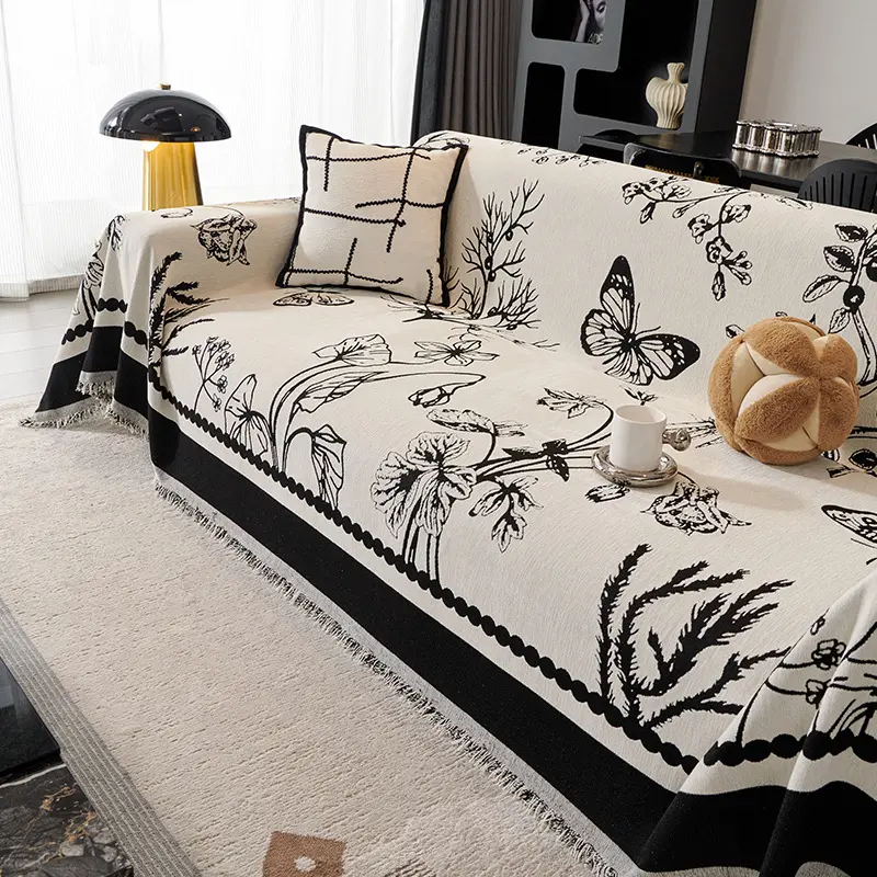 Bohemia Sofa Blanket Chenille Fabric Sofa Covers Four Seasons Universal Tassel Throw Blankets Anti-cat Scratch Towel Protector