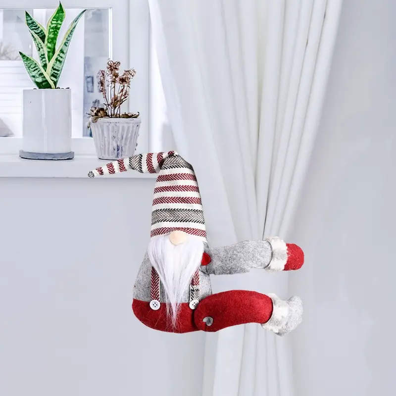 Santa Claus Elk Christmas Curtain Buckle Doll Ornament Merry Christmas Decoration for Home Xmas Gifts Navidad New Year 2025