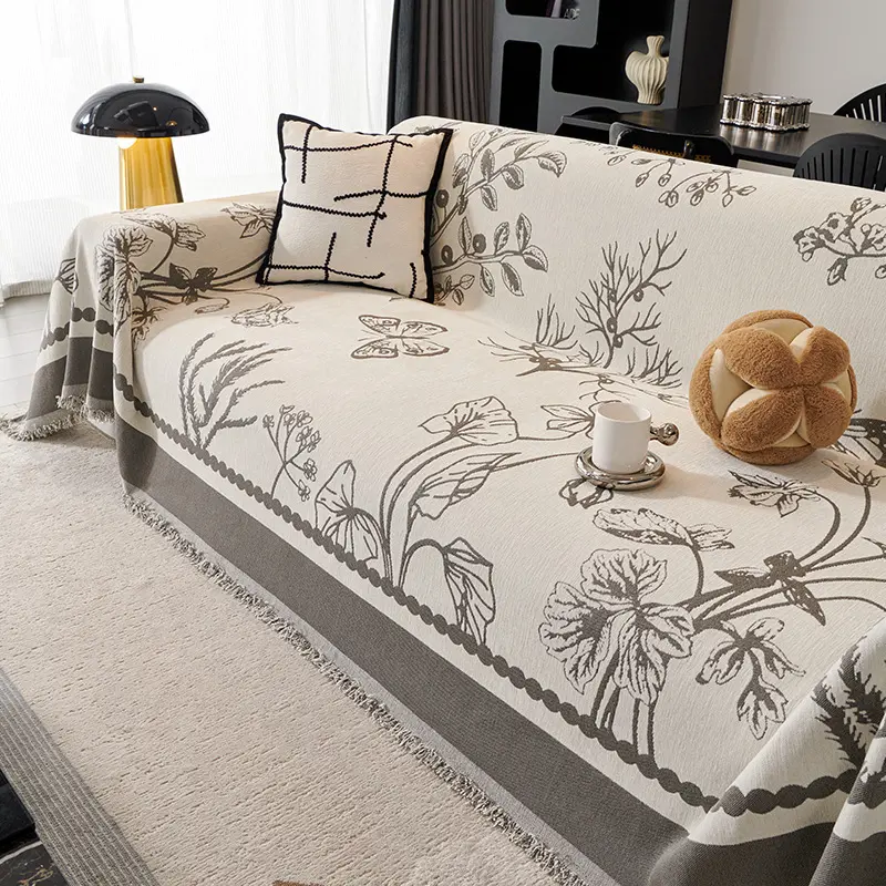 Bohemia Sofa Blanket Chenille Fabric Sofa Covers Four Seasons Universal Tassel Throw Blankets Anti-cat Scratch Towel Protector