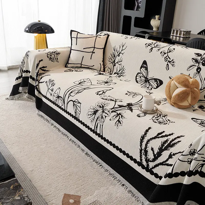 Bohemia Sofa Blanket Chenille Fabric Sofa Covers Four Seasons Universal Tassel Throw Blankets Anti-cat Scratch Towel Protector