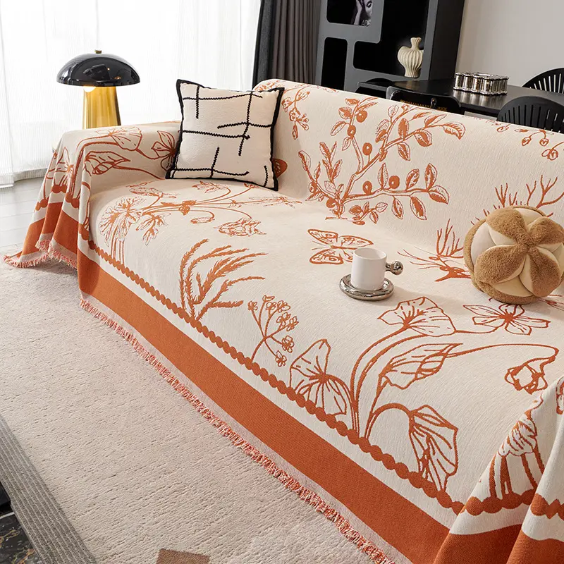 Bohemia Sofa Blanket Chenille Fabric Sofa Covers Four Seasons Universal Tassel Throw Blankets Anti-cat Scratch Towel Protector