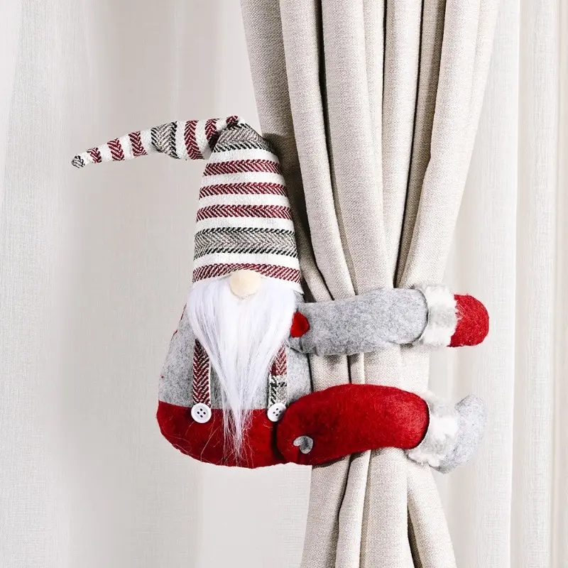 Santa Claus Elk Christmas Curtain Buckle Doll Ornament Merry Christmas Decoration for Home Xmas Gifts Navidad New Year 2025