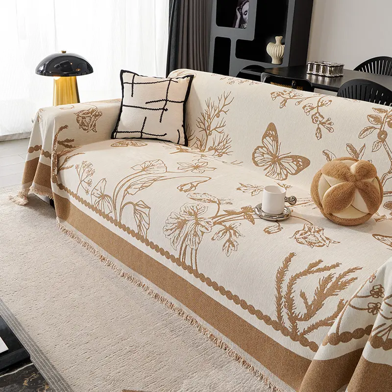 Bohemia Sofa Blanket Chenille Fabric Sofa Covers Four Seasons Universal Tassel Throw Blankets Anti-cat Scratch Towel Protector