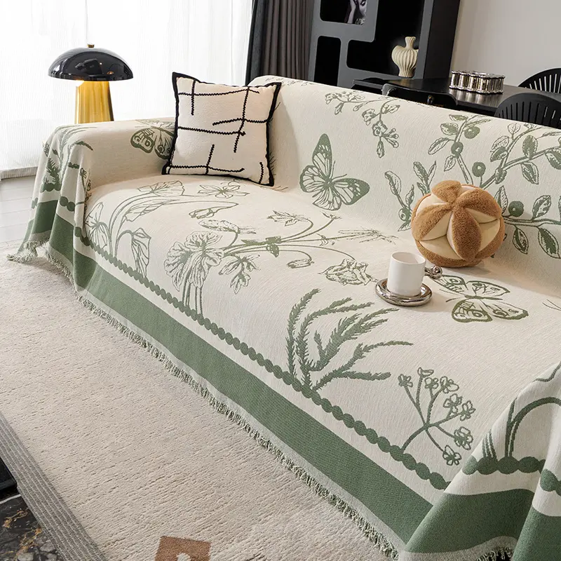 Bohemia Sofa Blanket Chenille Fabric Sofa Covers Four Seasons Universal Tassel Throw Blankets Anti-cat Scratch Towel Protector