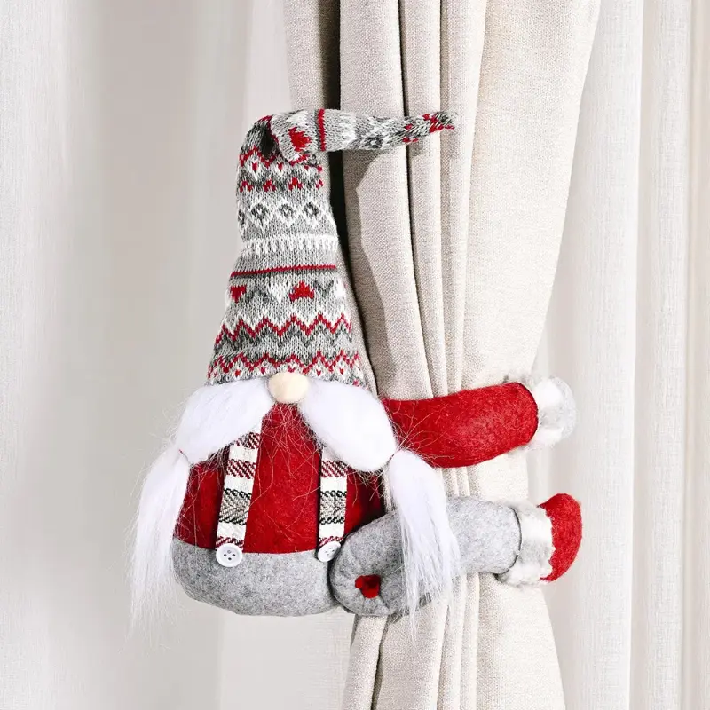 Santa Claus Elk Christmas Curtain Buckle Doll Ornament Merry Christmas Decoration for Home Xmas Gifts Navidad New Year 2025