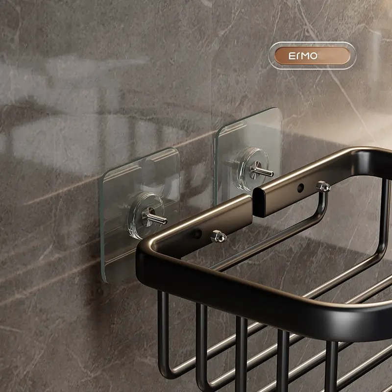 Non Perforated Wall Mounted Storage Rack, Multifunctional Square Circular Roll Out Paper Box Bath Accessories Tissue Basket