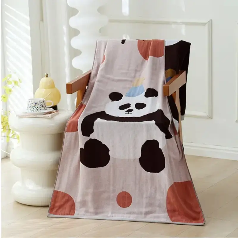 Animal Cartoon Adult Soft Cotton Gauze Bath Towel 80x160 CM High Quality New Styles Four Level Universal Bath Towel for Couples