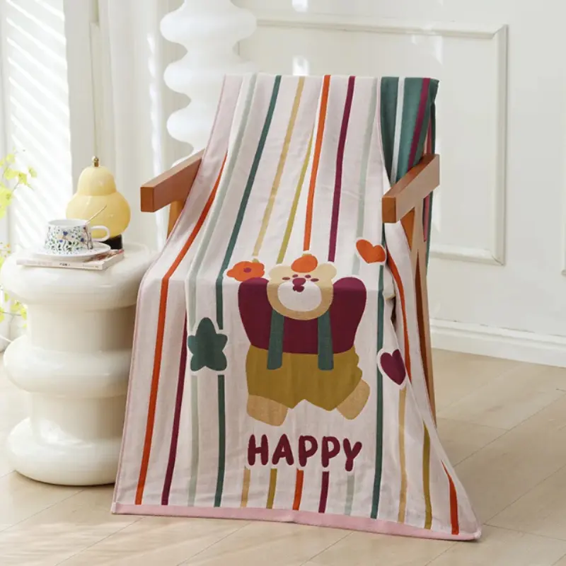 Animal Cartoon Adult Soft Cotton Gauze Bath Towel 80x160 CM High Quality New Styles Four Level Universal Bath Towel for Couples