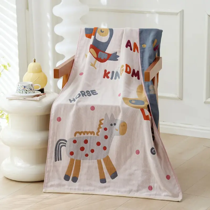 Animal Cartoon Adult Soft Cotton Gauze Bath Towel 80x160 CM High Quality New Styles Four Level Universal Bath Towel for Couples