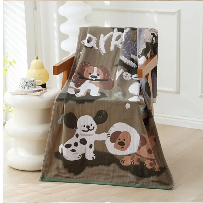 Animal Cartoon Adult Soft Cotton Gauze Bath Towel 80x160 CM High Quality New Styles Four Level Universal Bath Towel for Couples