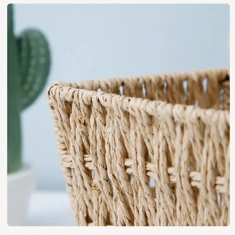 Weaving Remote Control Storage Basket, Home Cartoon Teddy Bear Hanging Basket, Rattan Weaving Miscellaneous Wall Hanging