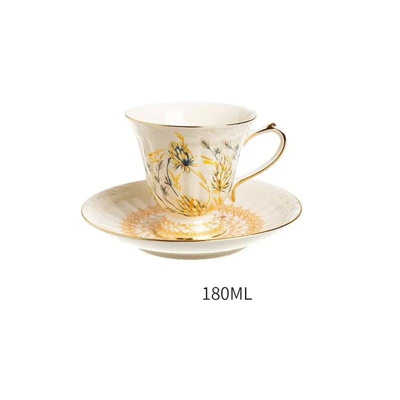 Coffee Cups Plates French Style Gold-plated Water Cups Household Afternoon Tea Cups Teapots Creative European Ceramic Cups