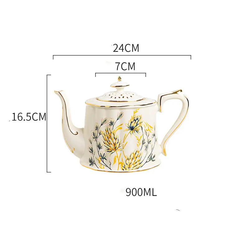 Coffee Cups Plates French Style Gold-plated Water Cups Household Afternoon Tea Cups Teapots Creative European Ceramic Cups