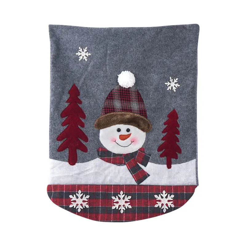 1pc Christmas Chair Cover 3D Cartoon Home Table Dinner Chair Seat Cover Decoration Xmas Party New Year Home Decoration
