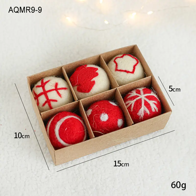 INS Snowflake Christmas Tree Decorative Ball Wool Felt DIY Material Small Pendant Christmas Decorations Holiday Atmosphere Props