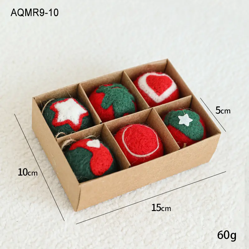 INS Snowflake Christmas Tree Decorative Ball Wool Felt DIY Material Small Pendant Christmas Decorations Holiday Atmosphere Props