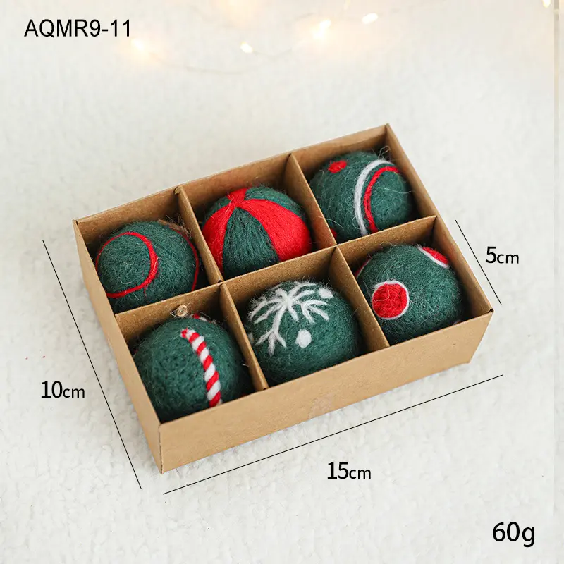 INS Snowflake Christmas Tree Decorative Ball Wool Felt DIY Material Small Pendant Christmas Decorations Holiday Atmosphere Props