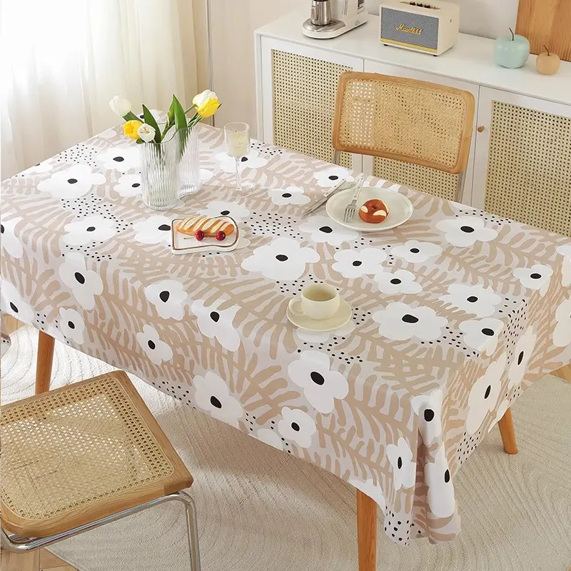 Nordic Waterproof Oil Proof Cotton Linen Printed Fabric Table Cloth Coffee Table Cloth Home High-end Feeling Tablecloth