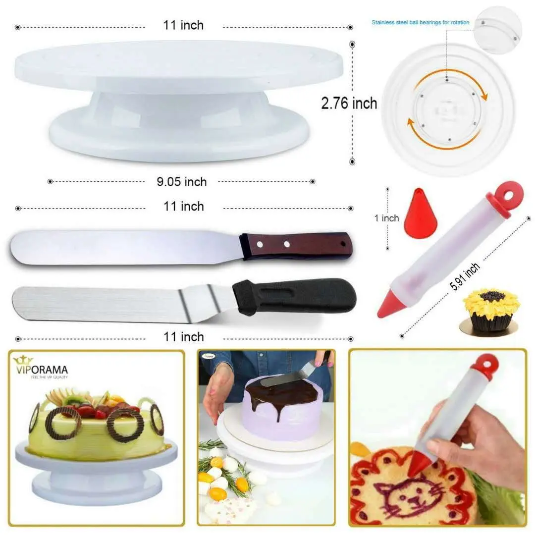 73Pcs Set cake turntable Table pastry bag Icing Piping Nozzles Cream scraper cake Layerer Baking Tools decoration accessories