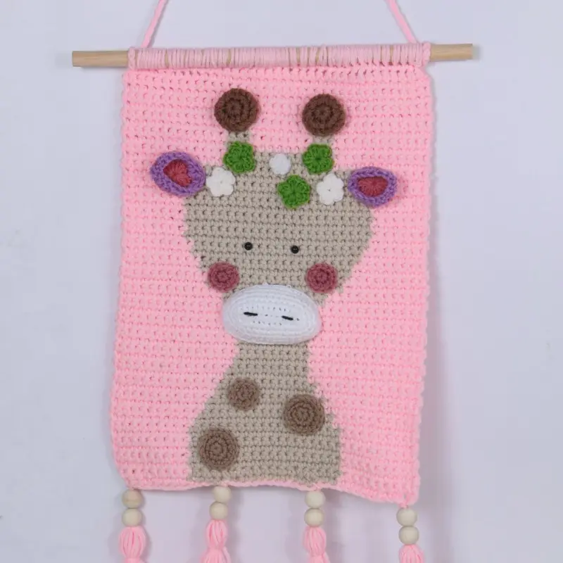 Handmade Woven Polyester Decorative Children's Room Home Decoration Cartoon Animal Shaped Wall Decoration Hanging Decoration