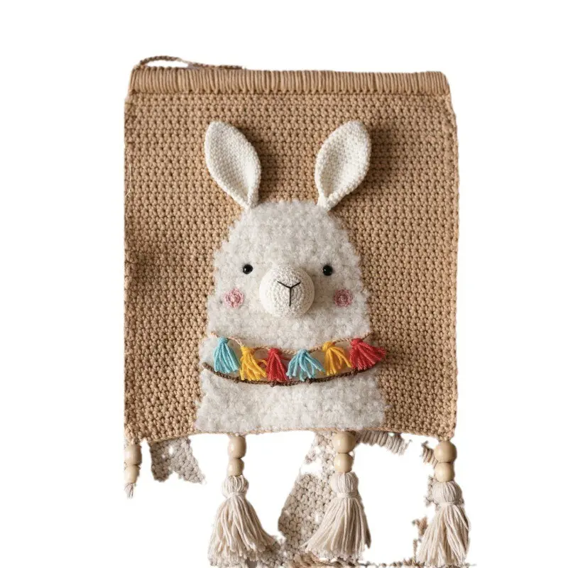 Handmade Woven Polyester Decorative Children's Room Home Decoration Cartoon Animal Shaped Wall Decoration Hanging Decoration
